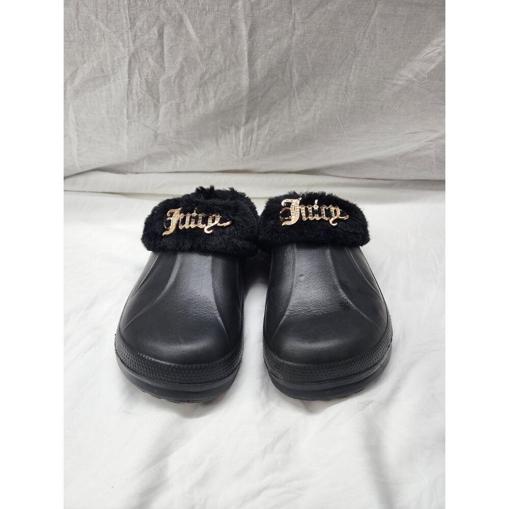Juicy Couture faux fur slide shoes clog pre-owned size 6 sh4